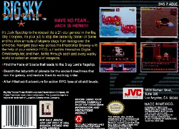 Big Sky Trooper (USA) (Beta) box cover back